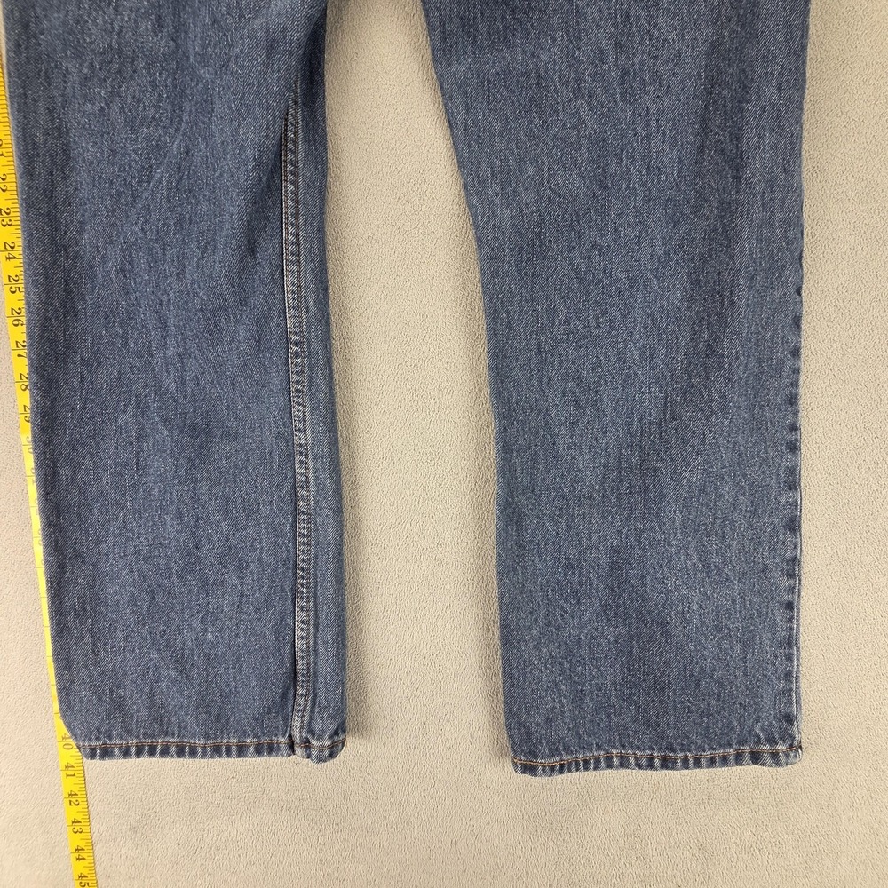 Levis 505 Jeans Mens Blue Medium Wash Regular Straight Denim Zip Fly Fits 36x30 - Picture 16 of 16